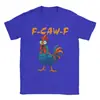 Camiseta de Algodão Transfronteiriça para Homens F-Caw-F Frango Galo Maluco Engraçado Meme Tendência Camiseta de Algodão Camiseta de Manga Curta