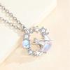 Collar de Gato a la Luz de la Luna de Plata Esterlina S925 para Niñas Coreano Nuevo Lujo Accesible Diseño Nicho Colgante de Piedra Lunar Cadena Clavícula