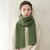 Bufanda de Cachemira para Mujer 100% Cachemira Pura Moda Otoño e Invierno Sencilla Color Sólido Calada Bufanda Cálida de Punto