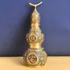 Senshe Calabaza de Latón Calabaza Hulu Colgante Tapa Abierta Hueco Dormitorio Decoraciones para el Hogar Adornos Fulu Abierto