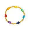 Mismo Estilo que el Pulsera de Ojo de Gato Multicolor con Incrustaciones de Diamantes Chapada en Oro de la Tienda Dorada Puzuo para Mujer, Pulsera de Cuentas de Fortuna y Prosperidad Estilo Chino Nuevo