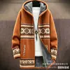 Cárdigan con capucha y cremallera suelto para hombre, chaqueta de algodón con estampado a todo color, elementos de estilo bohemio nuevos transfronterizos, para imagen DIY