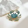 Nova Broche Criativo Exagerado Americano Europeu de Caranguejo com Strass Liga Animal Incrustado com Strass Acessório Corsage Pinos para Mulheres