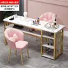 Mesas de manicura de moda en oferta: conjuntos de mesa y silla asequibles para manicura y extensión de pestañas, estilo japonés, lujo ligero, mesas de manicura dobles