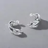 Brincos de Metal Europeus e Americanos de Alta Qualidade, Modernos, Estilosos, Exagerados, Moda, Agulha de Prata S925, Brincos em Formato de C, Brincos de Estilo Luxo Acessível