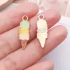 Aleación de Goteo de Aceite Dibujos Animados Helado Hamburguesa Pastel Pendientes Llavero Colgante Encanto Pequeña Joyería DIY Accesorios