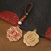 Llavero Puguangming de latón rojo aceite, diseño original, colgante de llave de coche hecho a mano, decoración de amuleto de seguridad portátil