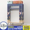 Guarda-roupa de aço de porta dupla extra-espesso, guarda-roupa simples, guarda-roupa de quarto extra-grande estilo chinês, guarda-roupa de cabeceira, armário de armazenamento e organização