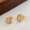 Pendientes de plata de primera ley con forma de corazón para mujer, aretes de estilo coreano, estilo clásico, con hebilla, para ir al trabajo, de lujo y con un toque de estilo.