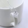 Qiaolanxuan Prata Esterlina Imitação Cubo Mágico Amor Pingente Feminino Janela Quadrada Diamante Joias Coreanas Colar Estilo Coreano Joias