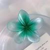 Secador de Cabelo à Beira-Mar ~ Cor Sereia Presilha Flor de Frangipani, Design Exclusivo, Super Fada Elegante, Estilo Férias Presilha Tubarão de Cabelo