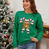Suéter Navideño Transfronterizo Nuevo con Lazo de Muleta Lentejuelas para Mujer Otoño e Invierno Nueva Moda Suéter de Cuello Redondo Manga Larga
