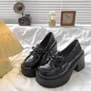 Zapatos de Cuero Negros Gruesos de Suela Gruesa Estilo Británico para Mujer, Zapatos de Salón Individuales Estilo Francés de Primavera, Nuevo Modelo 2026 Mary Jane de Tacón Alto Grueso