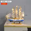 Velero Pequeño Pintado Creativo Decoraciones para el Hogar Velero de Madera Hecho a Mano Maquetas Artesanales Adornos Pequeños para Vestir Pasteles