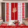 Conjunto de Decoração de Quarto de Casamento para Quarto Principal, Sala de Estar, Hotel, Casa Nova, Conjunto de Decoração com Guirlanda de Cortina, Tira Longa com Decorações Penduradas de Caráter Dupla Felicidade