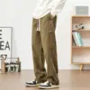 Pantalones Casuales de Marca de Moda para Hombre Primavera y Otoño Color Caqui Holgados Rectos de Pierna Ancha Estilo Americano de Moda Pantalones de Trabajo Versátiles