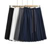 Falda plisada de cintura media americana para mujer, elegante falda de verano con cordón ajustable, longitud media, S20976