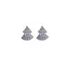 Pendientes de plata con forma de abanico de triángulos de circonita y aguja de Corea del Sur, pendientes sencillos de nicho, pendientes ligeros de lujo con temperamento, pendientes de moda al por mayor