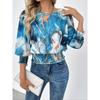 Em estoque qualidade exclusiva transfronteiriça para AliExpress Amazon comércio exterior impressão digital sucesso camisa de chifon de sete mangas