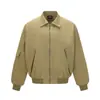 Yidao Roupas Vintage 2026 Outono Novo Clássico Americano Retrô Estilo Celeiro Cor Sólida Curta Gola Reversível Jaqueta de Trabalho para Homens
