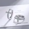 Moda Estilo Coreano Elegante Diamante Cruz Trasera Hebilla de Oreja Estilo Pequeño y Sencillo para Mujer Hebilla de Oreja Cobre Estilo Coreano Hebilla de Oreja Estilo Coreano