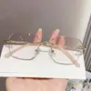 Gafas de lectura sin montura de borde cortado con incrustaciones de diamantes, estilo nuevo para mujer, para personas mayores, progresivas, color rosa, con filtro de luz azul, venta al por mayor de fabricante