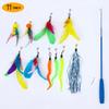 Juguete para gatos de Amazon, traje de pesca con plumas, caña de pescar para gatos, cabezal de repuesto, venta al por mayor, accesorio de repuesto para caña de pescar para gatos