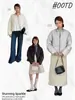 [Geming] Chaqueta de plumón cuadrada corta de cuello redondo para ir al trabajo coreana para mujer de invierno de color puro tipo pan N958C