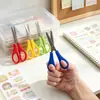 Tijeras de Papelería de Acero Inoxidable para Estudiantes, Tijeras Manuales para Cortar Papel para el Hogar con Medición en Escala, Herramientas de Aprendizaje y Oficina