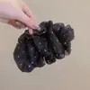 Pinza para el Cabello Grande de Lazo de Satén de Gama Alta para Mujer, Exquisita Pinza Plegada para la Parte Trasera de la Cabeza, Pinza de Tiburón