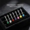 Pendientes Colgantes de Aleación de Titanio F136 con Diseño de Cuernos de Diablo y Estrella de Cinco Puntas, Joyería para Hélice y Lóbulo de la Oreja