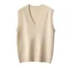 Colete Tricotado Gola V Novo Outono e Inverno Feminino Peça de Roupa Externa Primavera e Outono Camisa Dobrada Solta Colete Suéter Estilo College