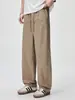 Ropa para Hombre Casa de Arce / Nuevos pantalones casuales de color liso, corte holgado, versátiles, transpirables, de pierna recta largos, estilo retro americano