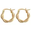 Hebilla de Oreja de Hilo Retorcido Antiguo Ligero Pendientes Retro de Lujo Ligero Pendientes Simples Versátiles de Gama Alta para Mujer