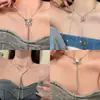 Brillante Collar de Mariposa Completamente Incrustado de Diamantes para Mujer Estilo Coreano Ins Moda Elegante Versátil Cadena para Clavícula Diseño de Nicho Accesorios para el Cuello