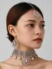 Collar de Borla Hueca con Forma de Marquesa Incrustada de Diamantes, Pendientes, Colgante para Cejas, Set de Joyería de Lujo Ligero y de Alta Gama con Toque Exótico