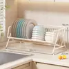 Estante para Platos, Tazones y Platos para Uso Doméstico Soporte para Vajilla Estante Escurridor Encimera Lateral del Fregadero Armario Estante de Almacenamiento para Tazones y Palillos