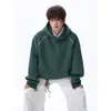 Hasselblad Diseño de Línea Sudadera con Capucha Vintage Lavada con Arena de Peso Pesado Ropa Exterior Holgada de Talla Grande para Adolescentes Marca de Tendencia