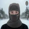 Gorro de Inverno para Homens: Essencial Térmico para Ciclismo, Máscara à Prova de Vento com Forro de Fleece, Aquecedor de Pescoço Espessado à Prova de Frio para Patinete Elétrico com Capacete Integrado