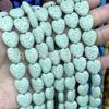 Contas de pedra vulcânica em forma de coração coloridas atacado rocha vulcânica preta forma de amor acessórios para joias DIY contas