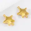Acero Inoxidable 304 Oro de 18K Hueco Corazón de Doble Agujero Estrella Colgante Conector para Pulsera Collar DIY Accesorios de Joyería