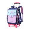 Mochila de Carrinho Personalizada para Alunos do Ensino Fundamental Anos 3-6, Meninos e Meninas, Estojo de Carrinho de Seis Rodas de Alta Capacidade, Leve