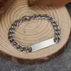 Novo Estilo Hip-Hop Masculino Corrente Cubana Corrente Nk Pulseira de Aço Titânio Corrente Longa Curva de Aço Inoxidável com Gravação DIY
