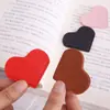 Marcador de página de cuero PU creativo con forma de corazón, protector de esquina de libro, marcador de página para libro de lectura de estudiante, marcador de página portátil con forma de corazón