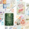 Compra direta transfronteiriça de 50 adesivos de texto inspirador de poesia vintage para decoração de diário artístico, adesivos de caderno à prova d'água