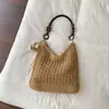 Bolsa Tote de Palha para Mulheres 2026 Nova Versátil Casual Bolsa de Ombro Férias na Praia Bolsa de Crochê Bolsa de Praia Preguiçosa
