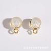Aretes accesorios de silicona colgantes redondos con forma de hamburguesa, tapones para los oídos, chapados en cobre 18K, antideslizantes, anticaída, tope trasero con broche para la oreja
