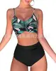 Bikini de Dos Piezas para Mujer de Estilo Europeo y Americano, Multicolor, Empacado Rígido, Push-Up, de Cintura Alta, que Favorece la Figura, para la Playa, Más Vendido en Aliexpress Amazon