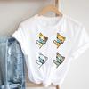Camiseta branca com estampa de pata de cachorro e gato, amor por animais, manga curta, feminina, comércio exterior, desejo internacional/ebay Amazon