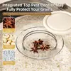 Recipiente de arroz selado transparente transfronteiriço para cozinha doméstica, grande capacidade, à prova de insetos e à prova de umidade, caixa de armazenamento de arroz, recipiente de armazenamento de arroz de grau alimentício